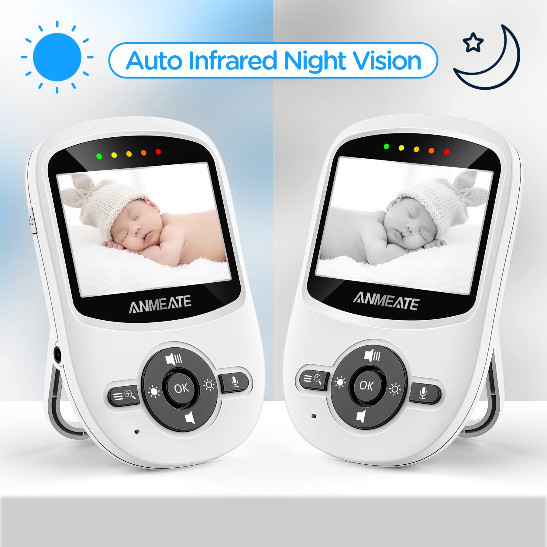 ANMEATE video baby monitor eco mode saves battery life