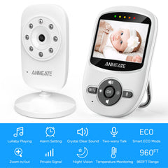 ANMEATE video baby monitor screen display shows crisp live video for easy check-ins