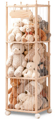Anmon stuffed animal storage wooden organizer with spacious capacity for 40+ plush toys