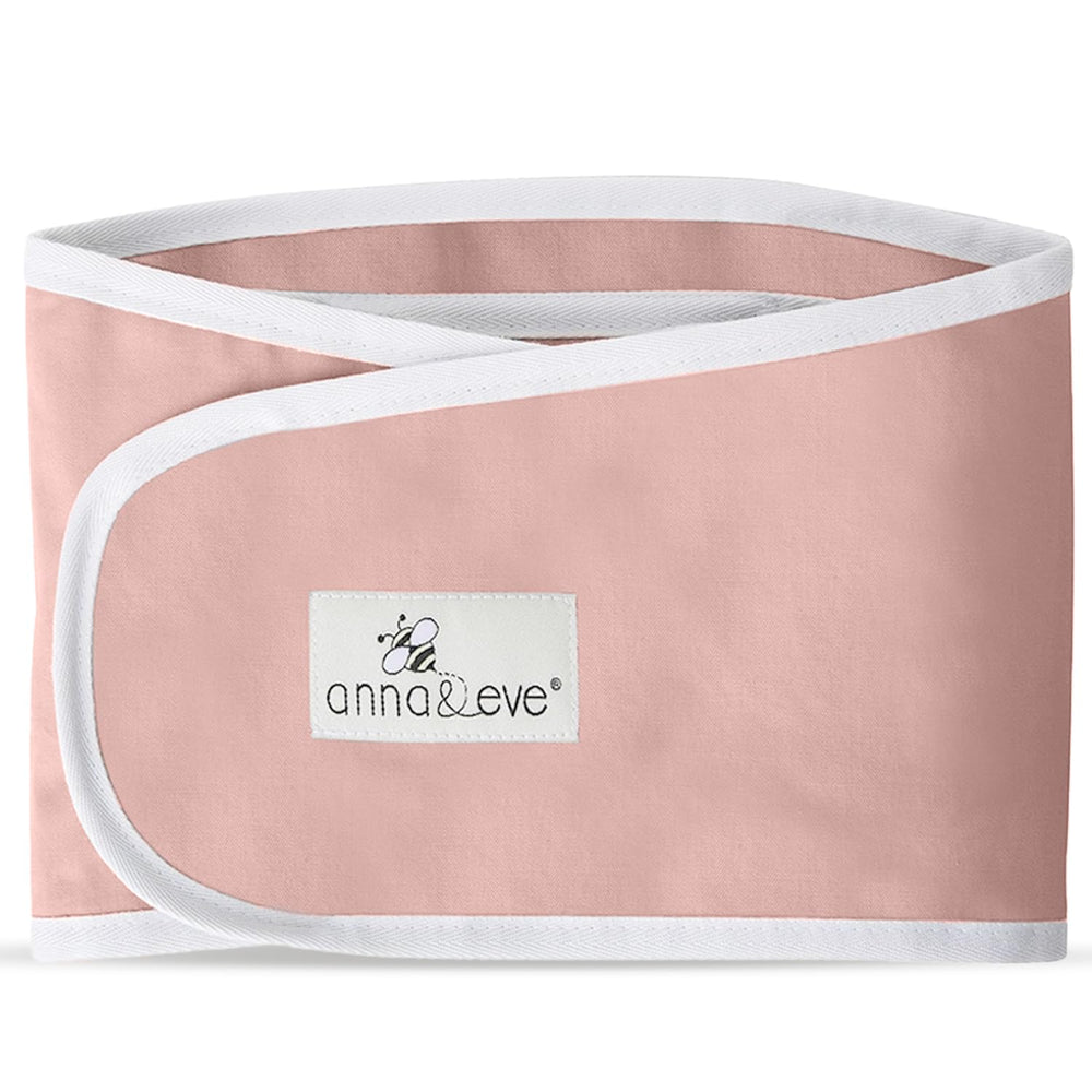 Anna & Eve Baby Swaddle Strap pink front view for a snug arms-only wrap