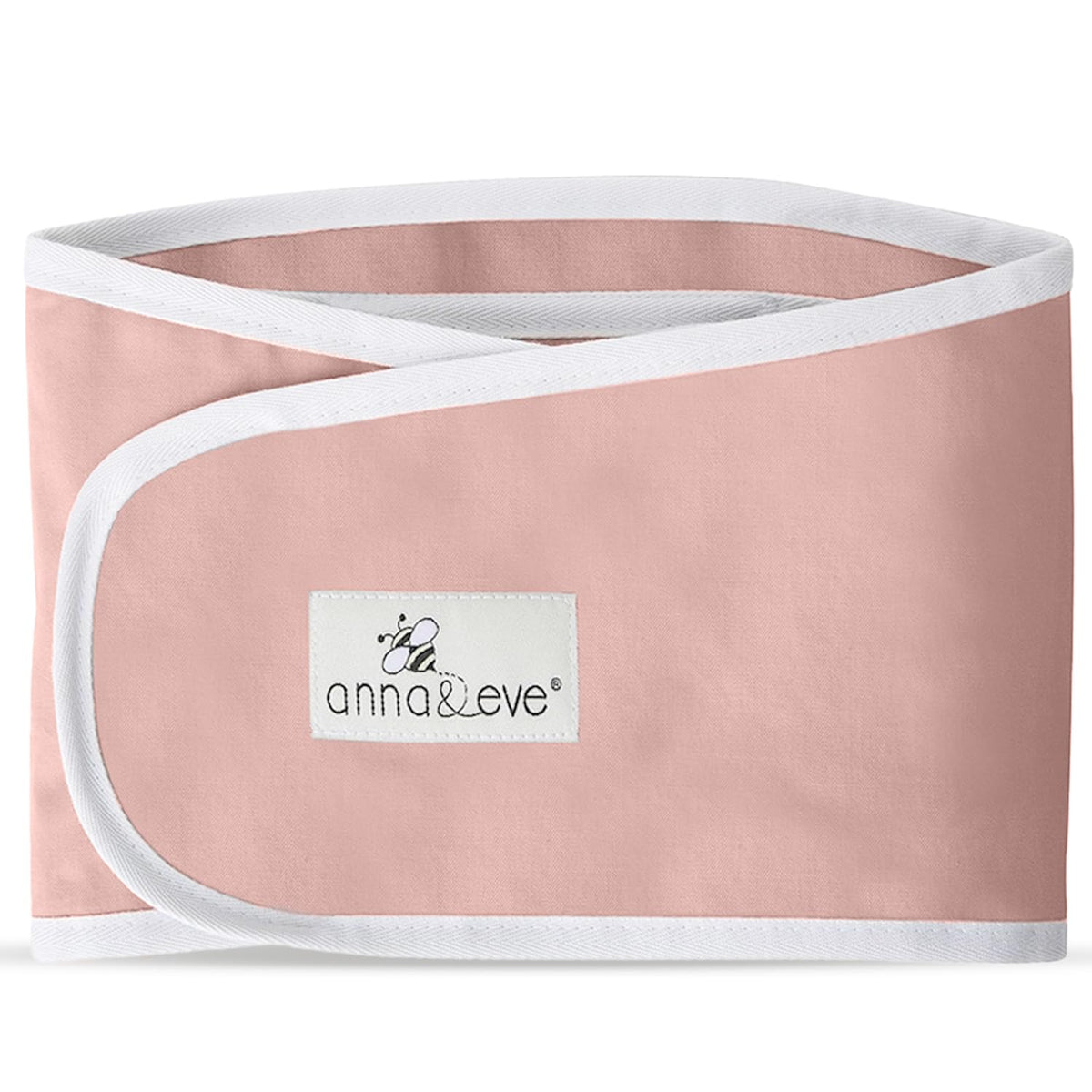 Anna & Eve Baby Swaddle Strap pink front view for a snug arms-only wrap