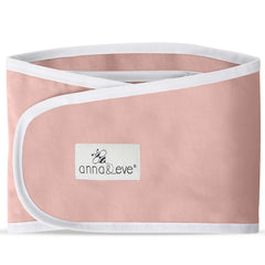 Anna & Eve Baby Swaddle Strap pink front view for a snug arms-only wrap