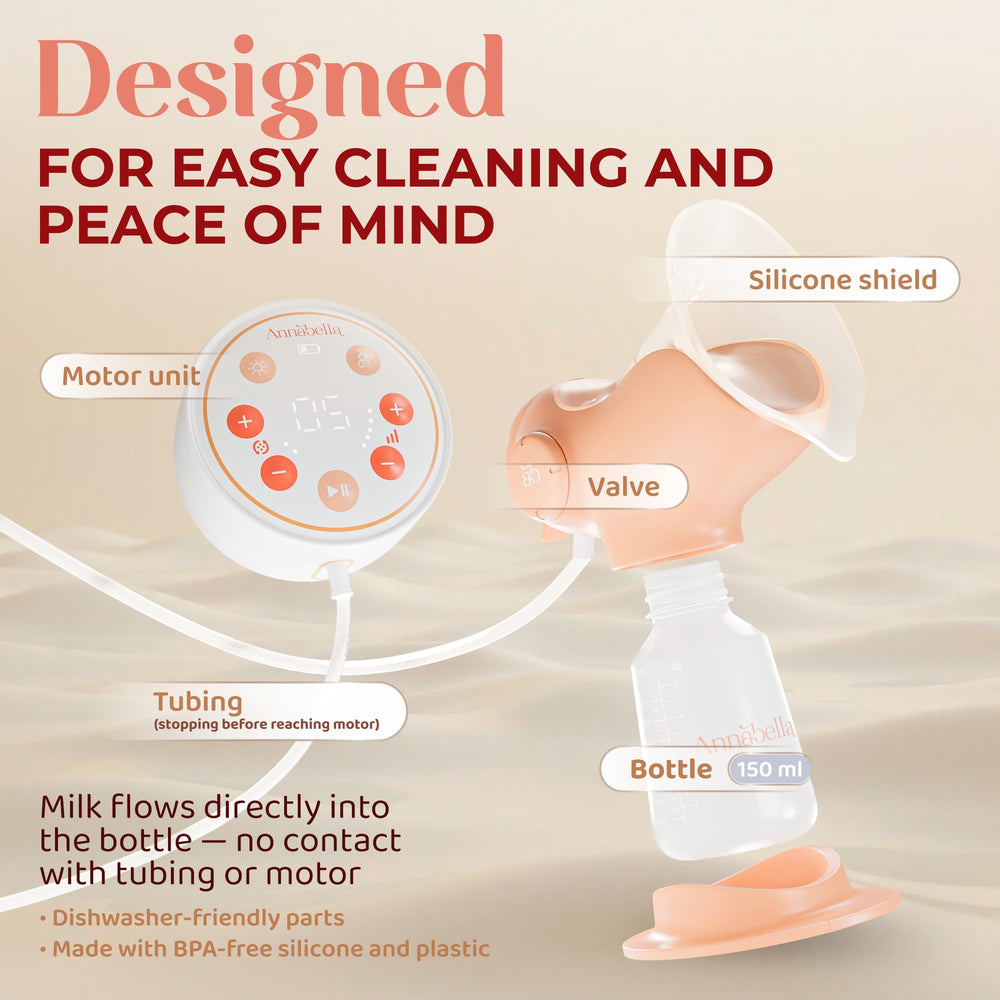 ANNABELLA BPA-free bottles and accessories support safe convenient pumping.