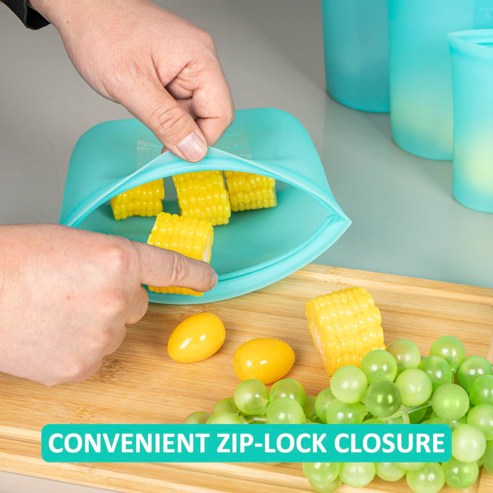 Annaklin variety of sizes keeps snacks, lunches, and ingredients organized.