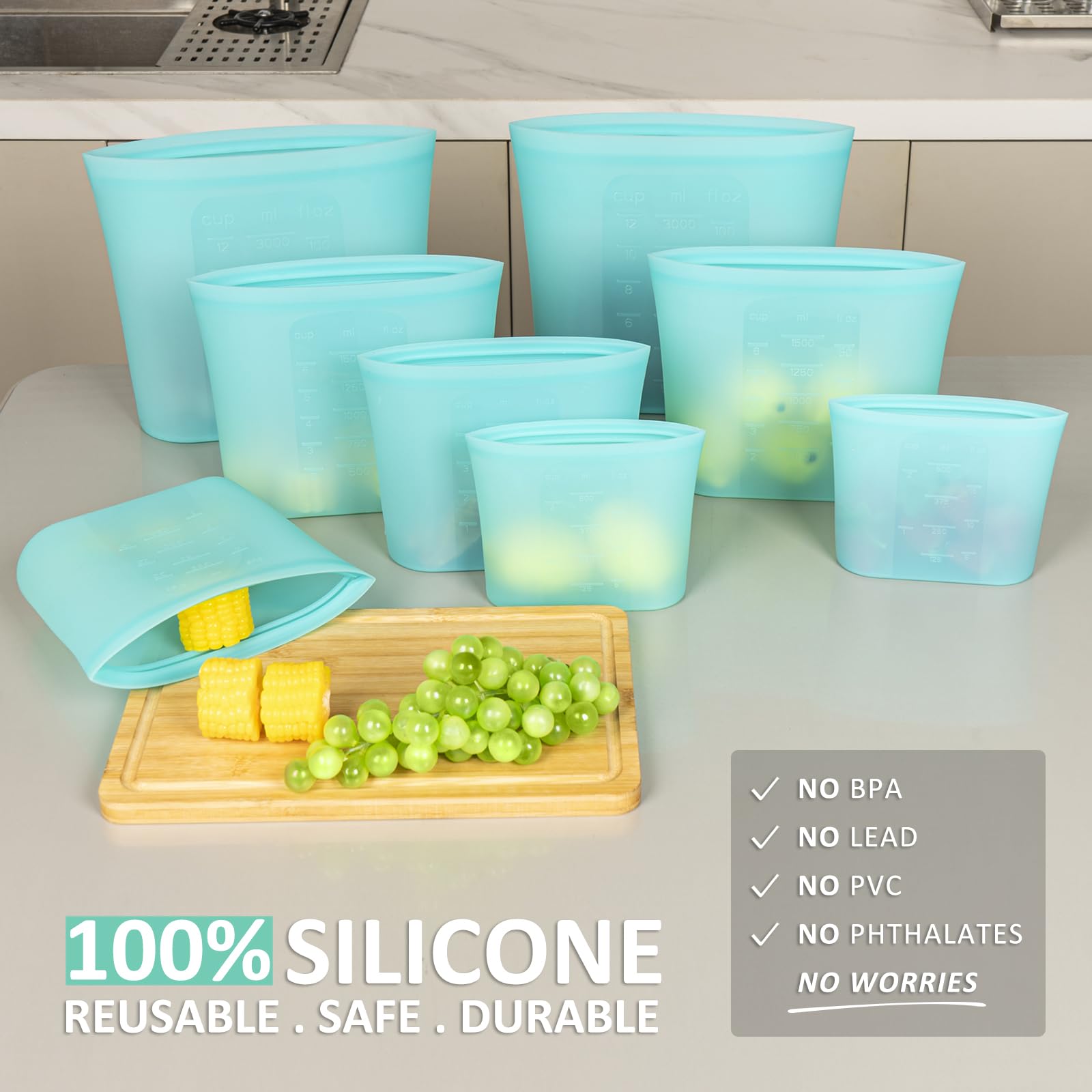 Annaklin bags with zip-lock closure provides airtight sealing for fresh leftovers.