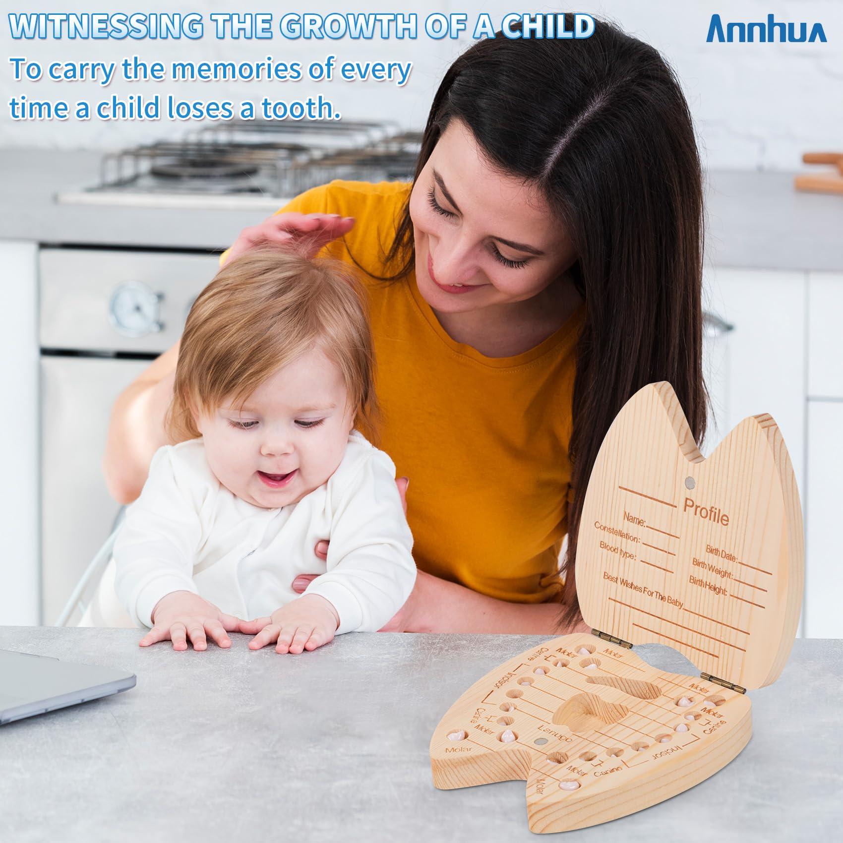 Annhua Tooth Fairy Box separate slots by tooth type for easy sorting