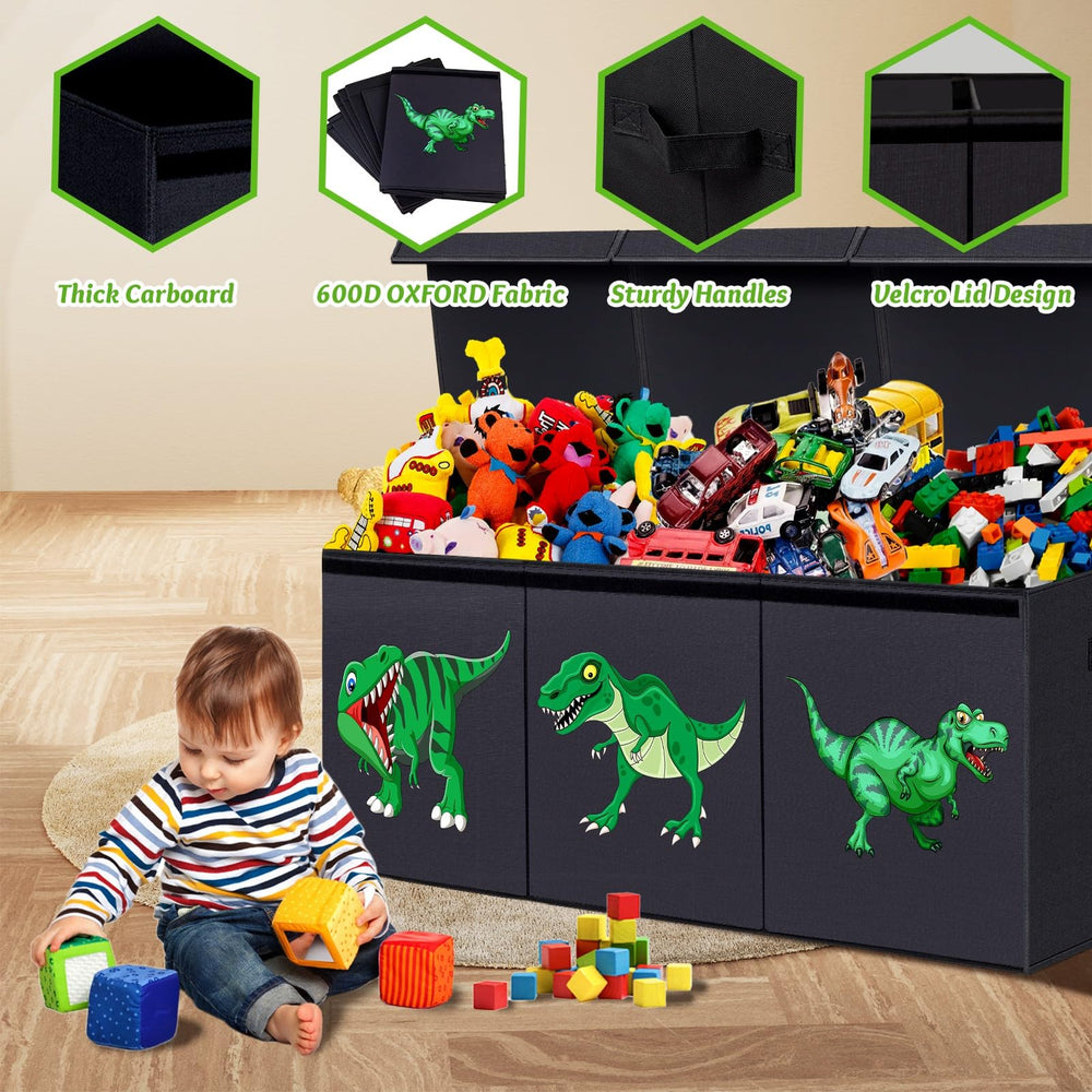ANNKIE toy box full of toys demonstrating generous 155L capacity