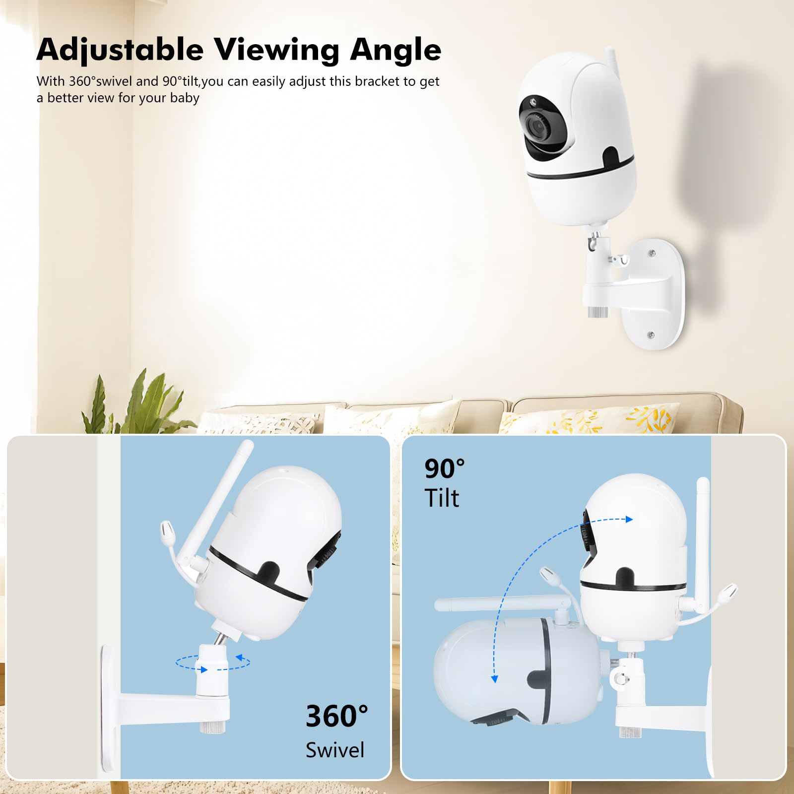 Annkoifu baby-monitor-mount-aluminum-base highlights durable, stable support.