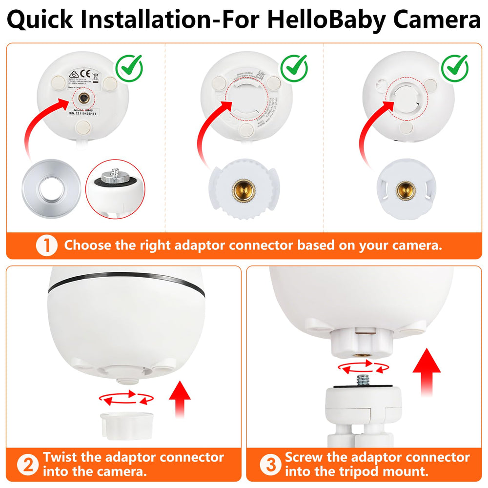 Annkoifu tripod baby monitor mount can wrap around cribs, rails, or shelves.