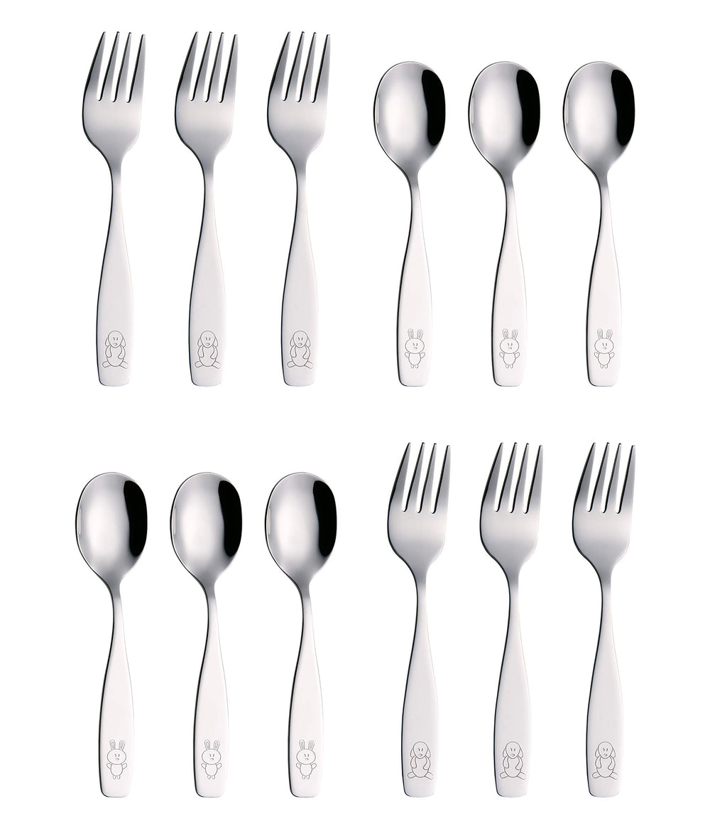 Annova 12-piece children's flatware packaged for gifting