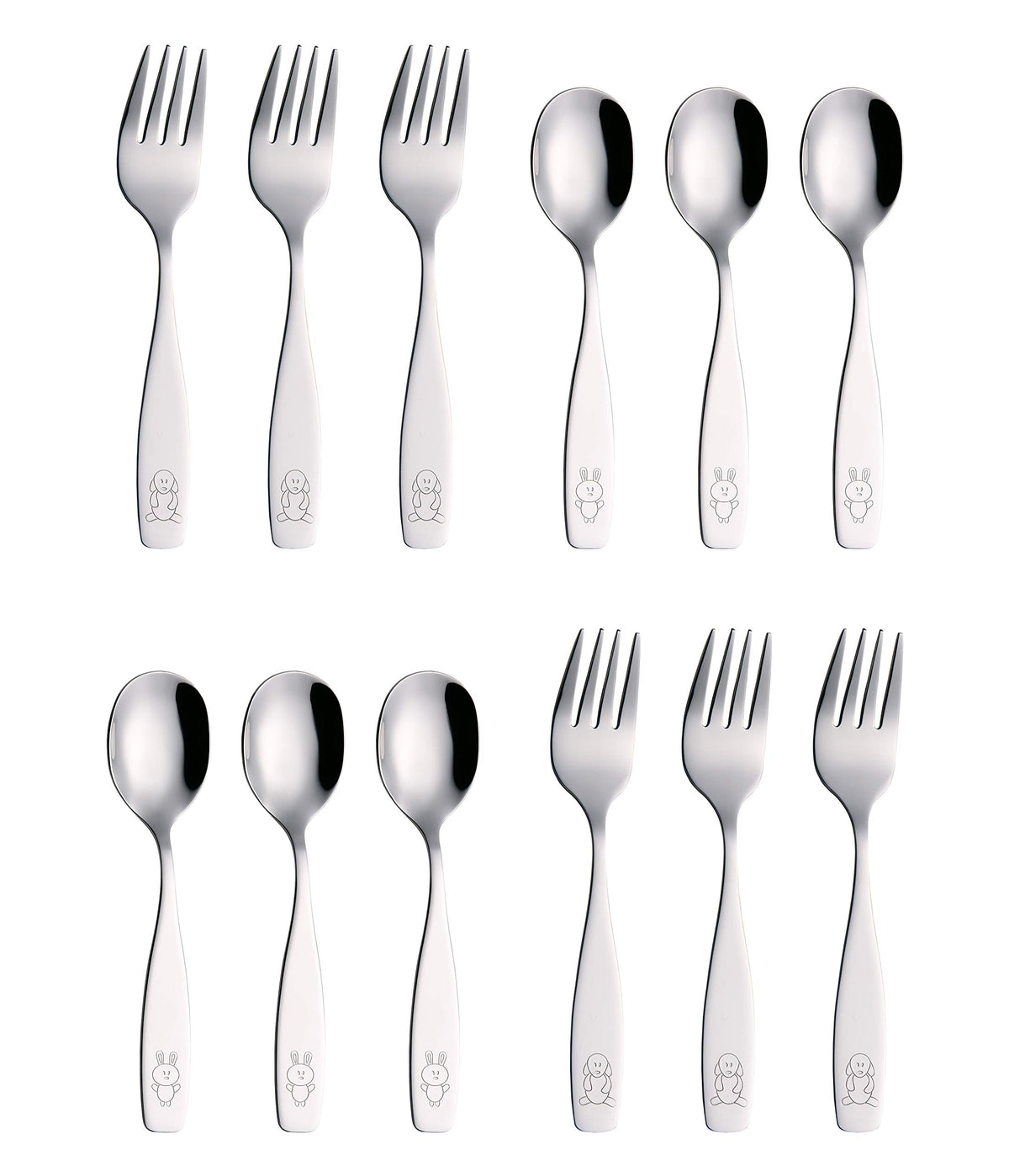 Annova 12-piece children's flatware packaged for gifting