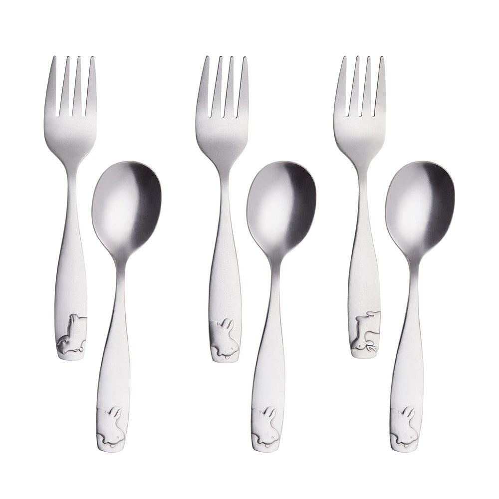 Annova Kids Flatware matte finish fork, easy grip for little hands.