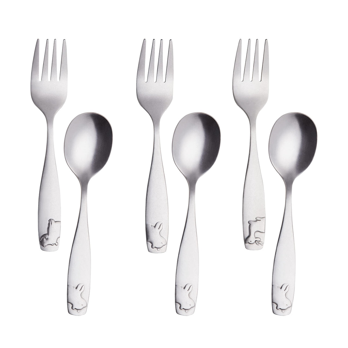 Annova Kids Flatware matte finish fork, easy grip for little hands.