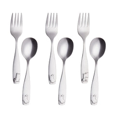 Annova Kids Flatware matte finish fork, easy grip for little hands.