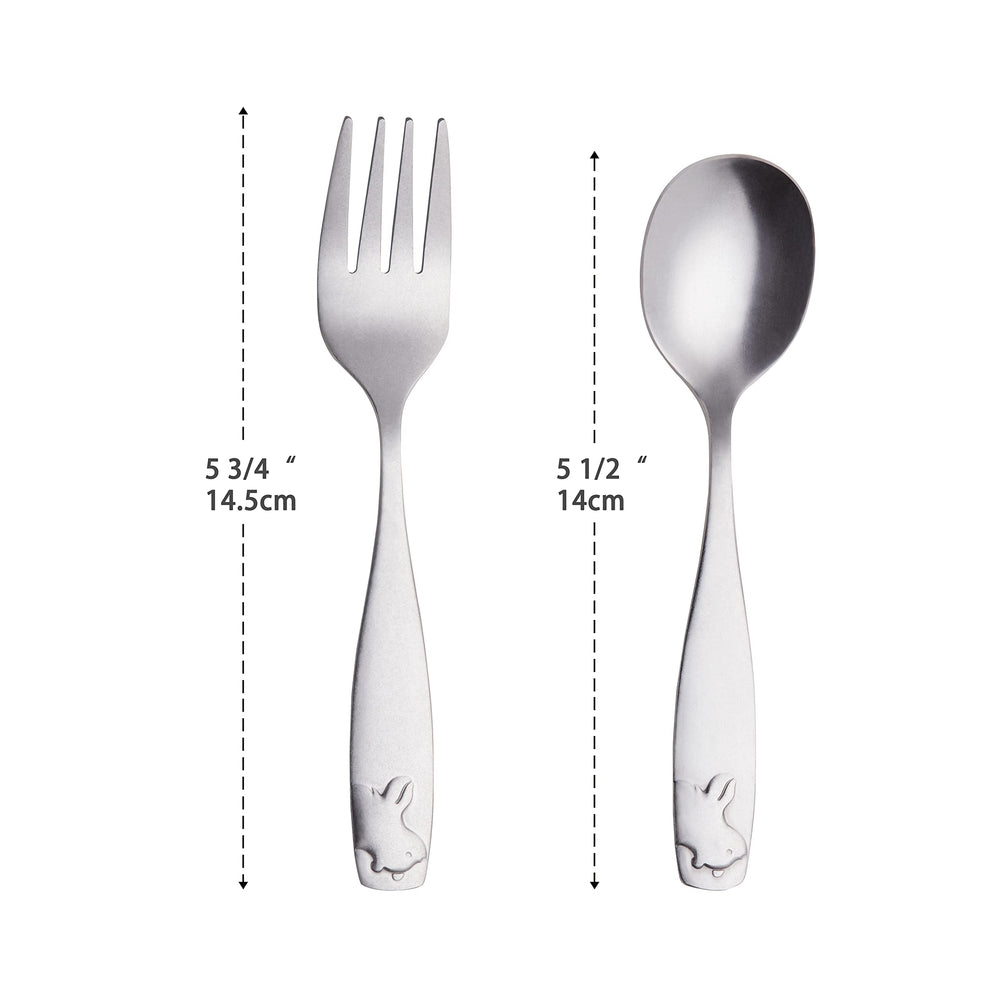 Annova Kids Flatware matte finish spoon, comfortable handle for toddlers.