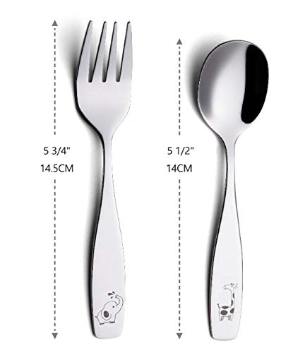 Annova Kids Silverware child hand ergonomic handle promotes independent eating and quicker table manners.