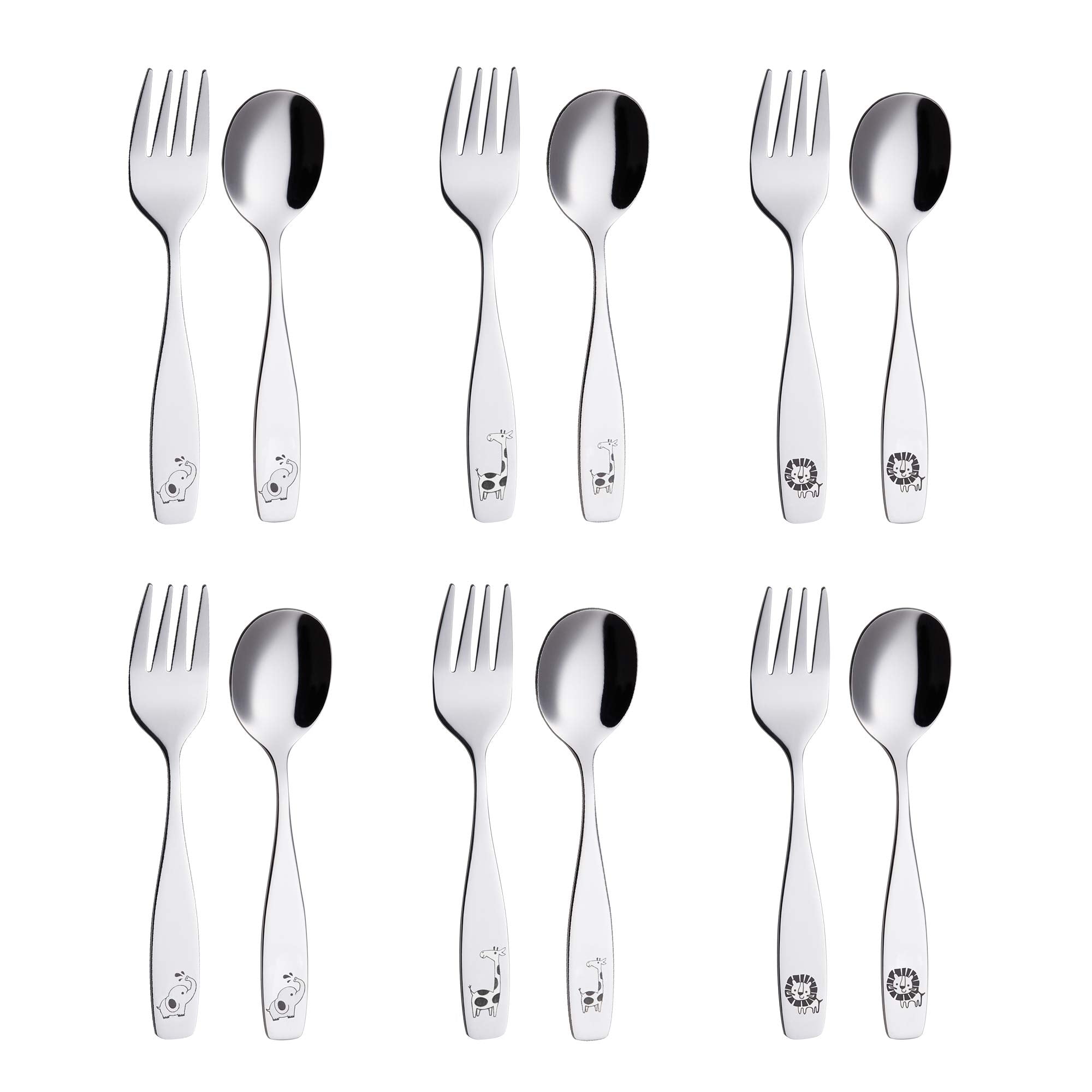 Annova Kids Silverware elephant etched handle shows durable toddler-friendly design for easy meals.