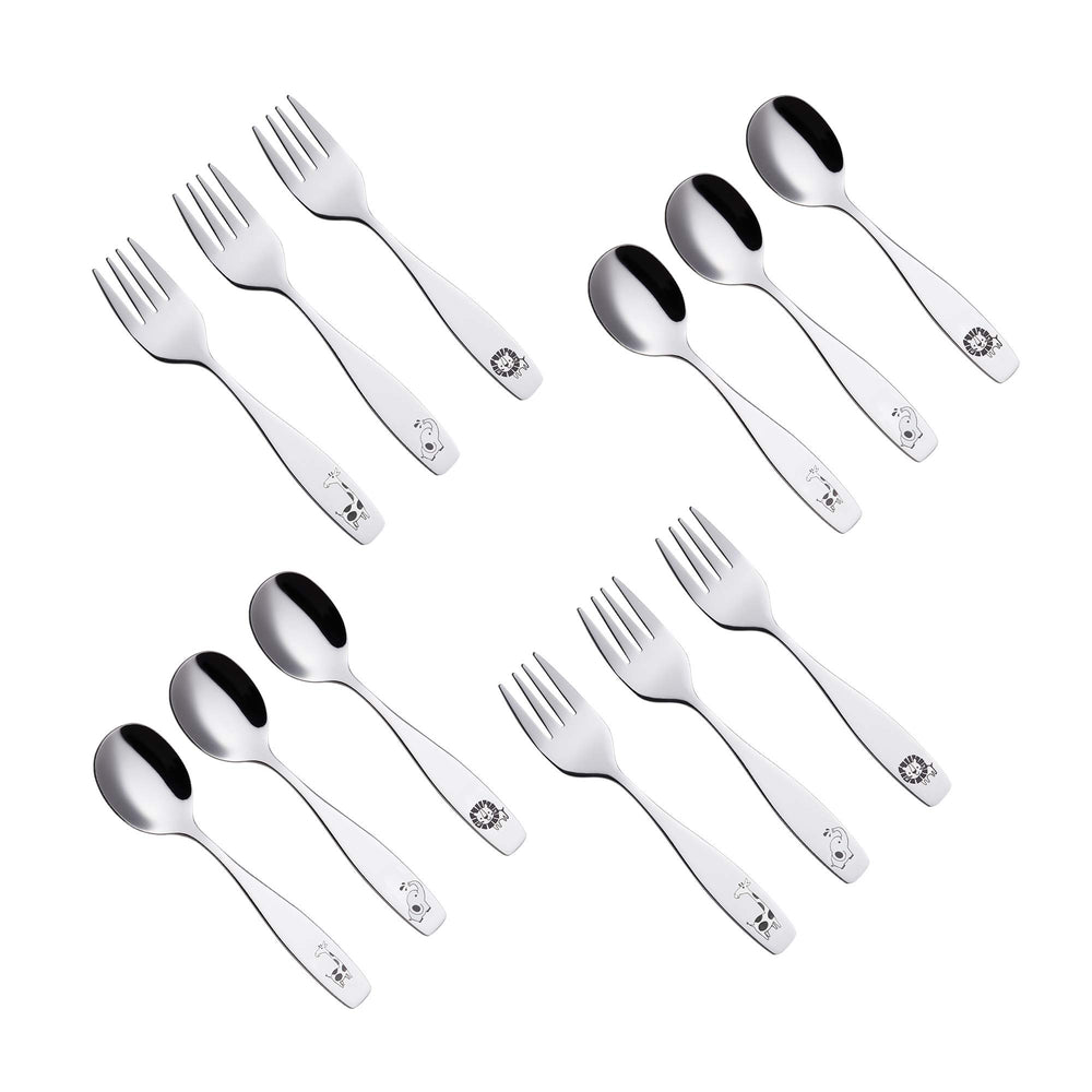 Annova Kids Silverware spoon grip-soft edge emphasizes comfortable hold for tiny fingers.