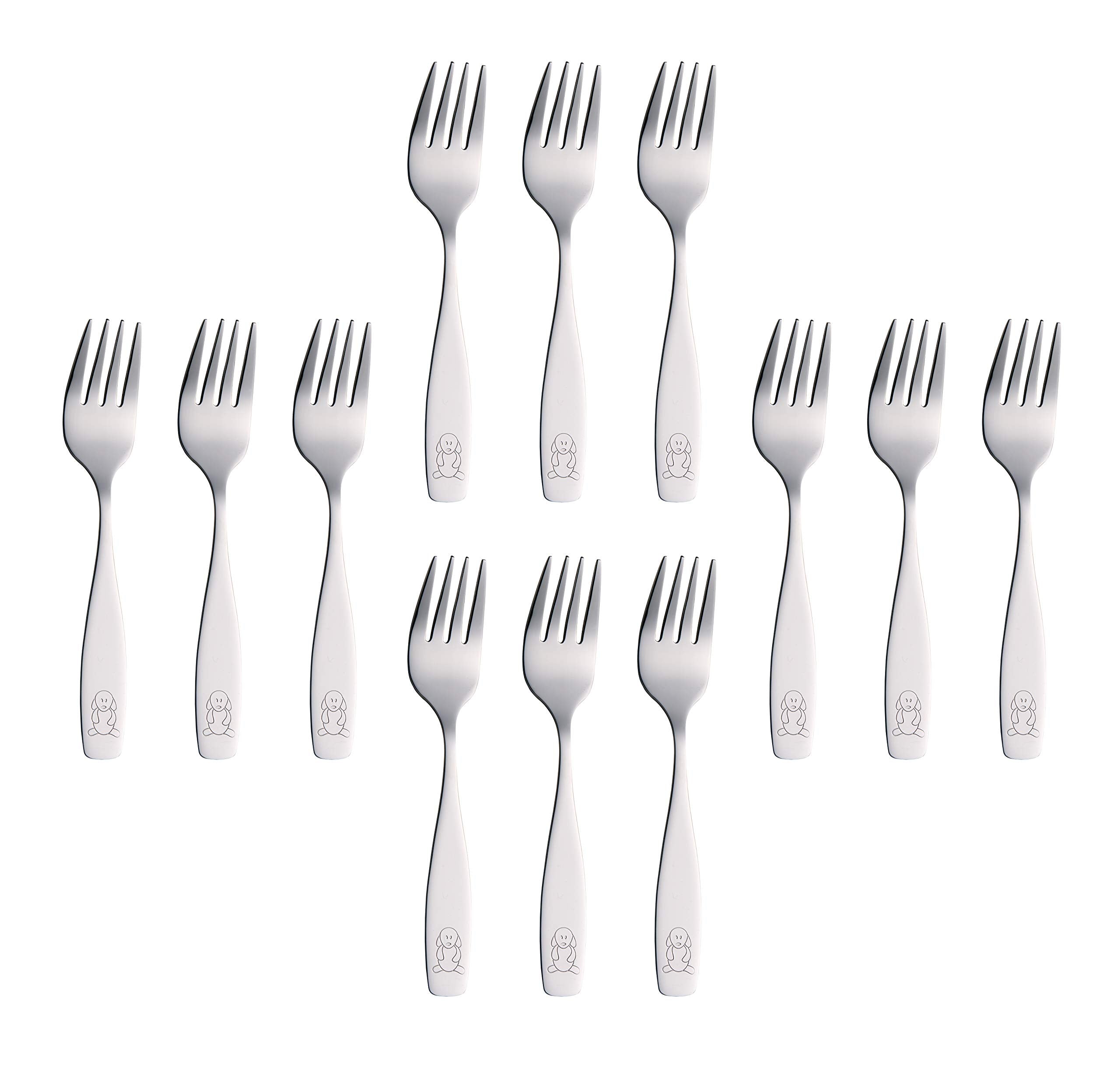 Annova Kids Silverware 6-piece set forks, easy-to-hold for tiny hands