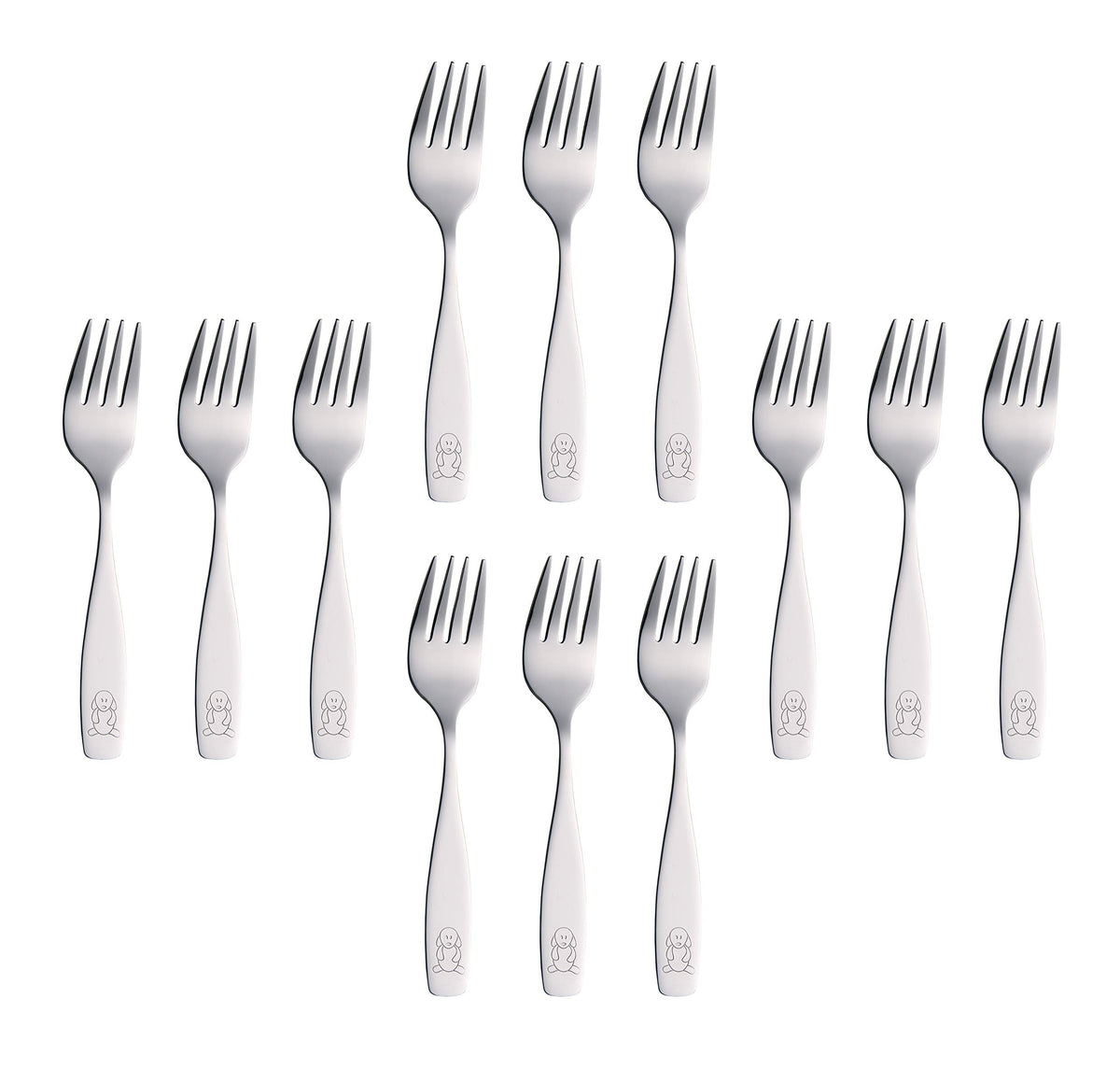 Annova Kids Silverware 6-piece set forks, easy-to-hold for tiny hands