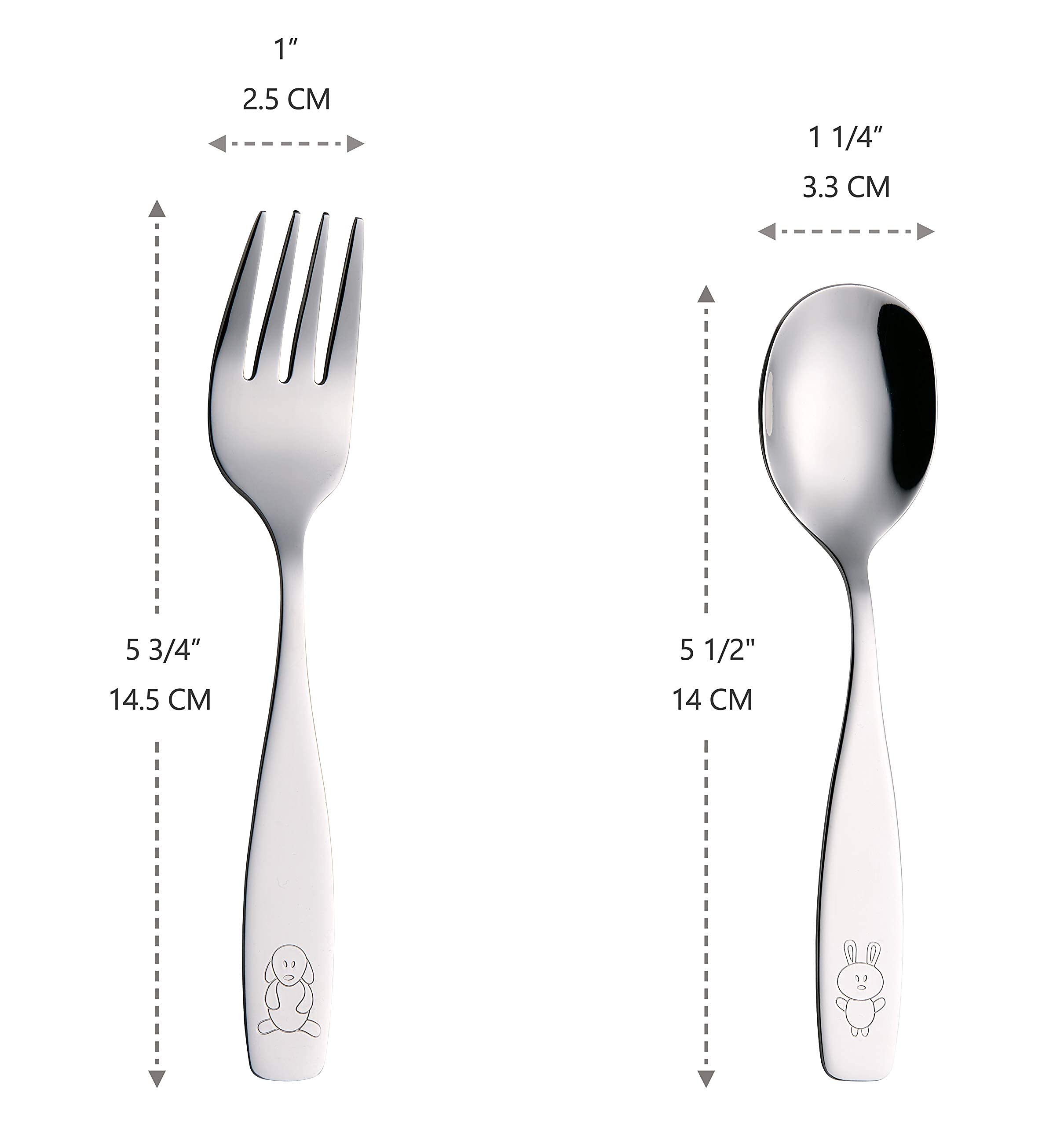 Annova Kids silverware shown as dishwasher-safe for easy cleanup.