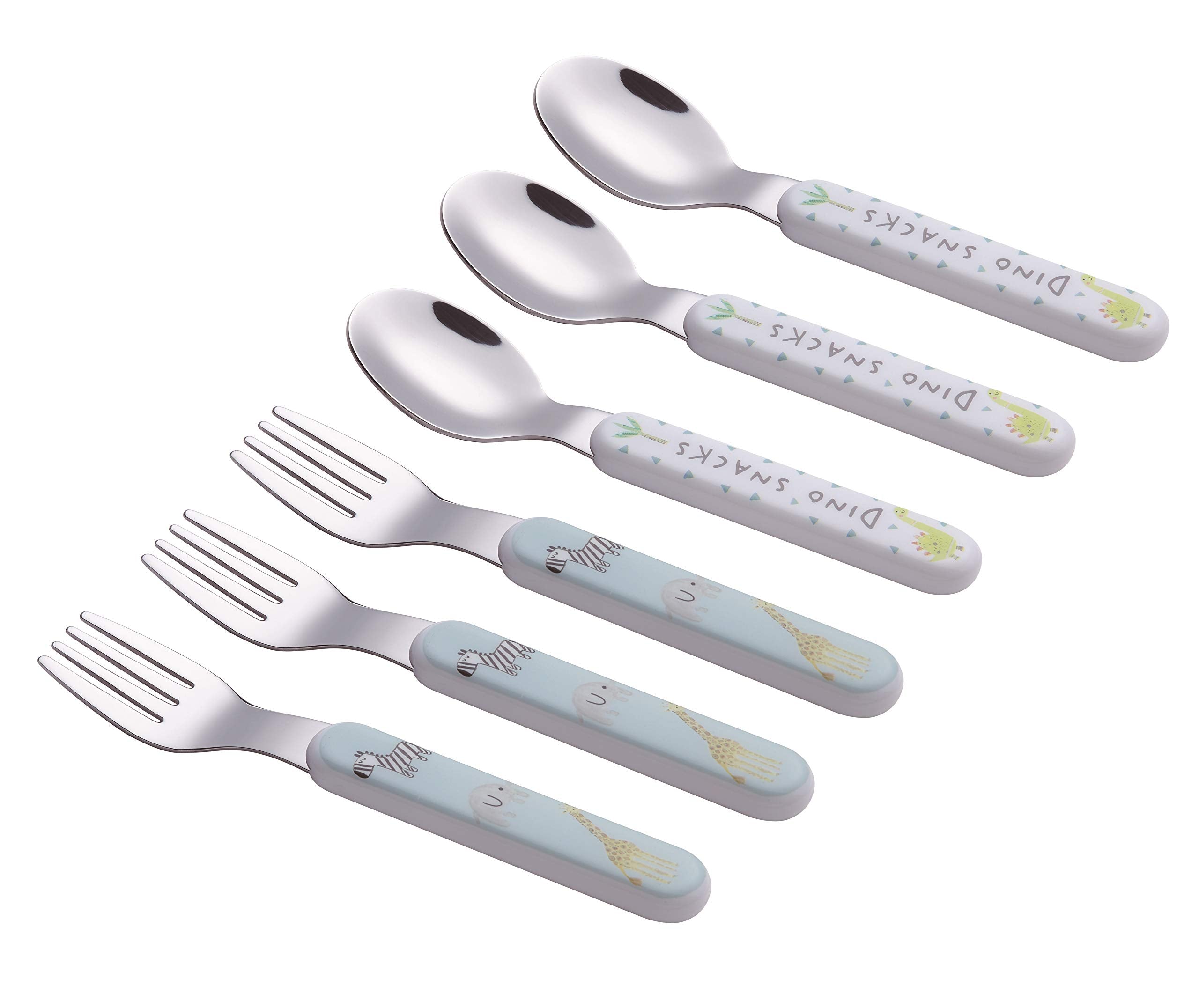 ANNOVA Kids Silverware elephant spoon in pastel colors encourages gentle scooping for little mouths.