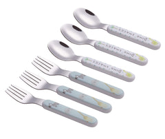 ANNOVA Kids Silverware elephant spoon in pastel colors encourages gentle scooping for little mouths.