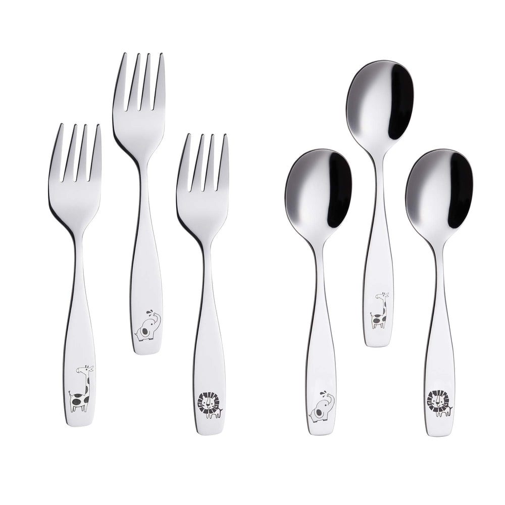 ANNOVA Kids giraffe-etched-handle spoons promote confident self-feeding for little learners.