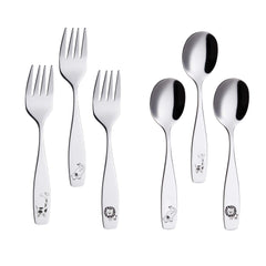 ANNOVA Kids giraffe-etched-handle spoons promote confident self-feeding for little learners.
