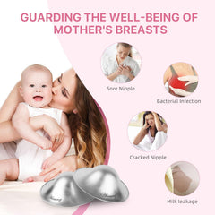 ANNSONG Silver Nursing Cups made from 925 sterling silver for safe mom-baby use.