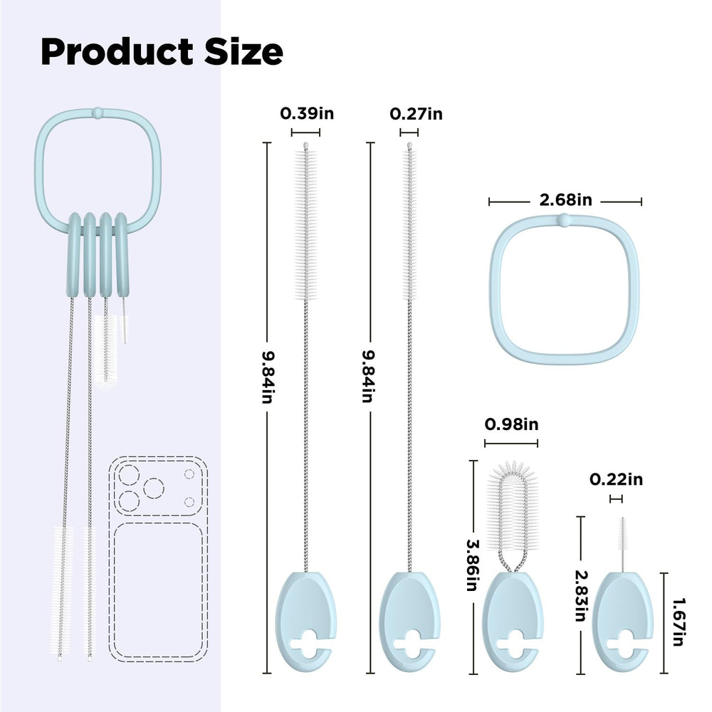 AnOis7ter straw-cleaner-brush-set with hanging ring for compact drying.