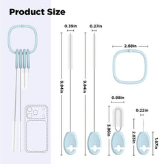 AnOis7ter straw-cleaner-brush-set with hanging ring for compact drying.