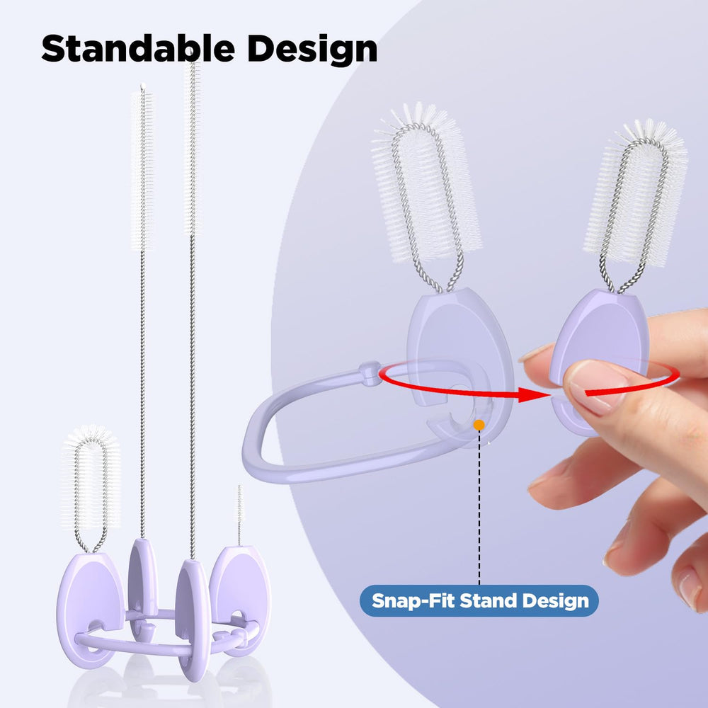 AnOis7ter sippy cup cleaner set showcases crevice brush for tight corners.