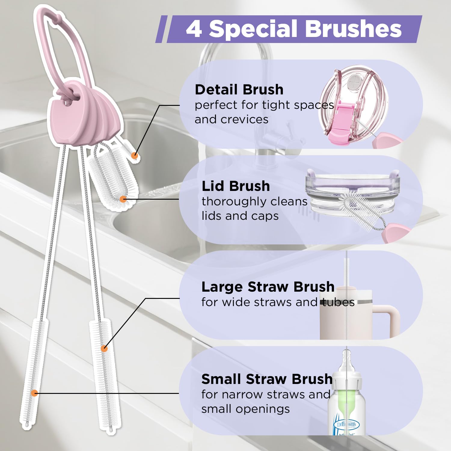 AnOis7ter straw cleaner lid brush cleans cup lids without scratching