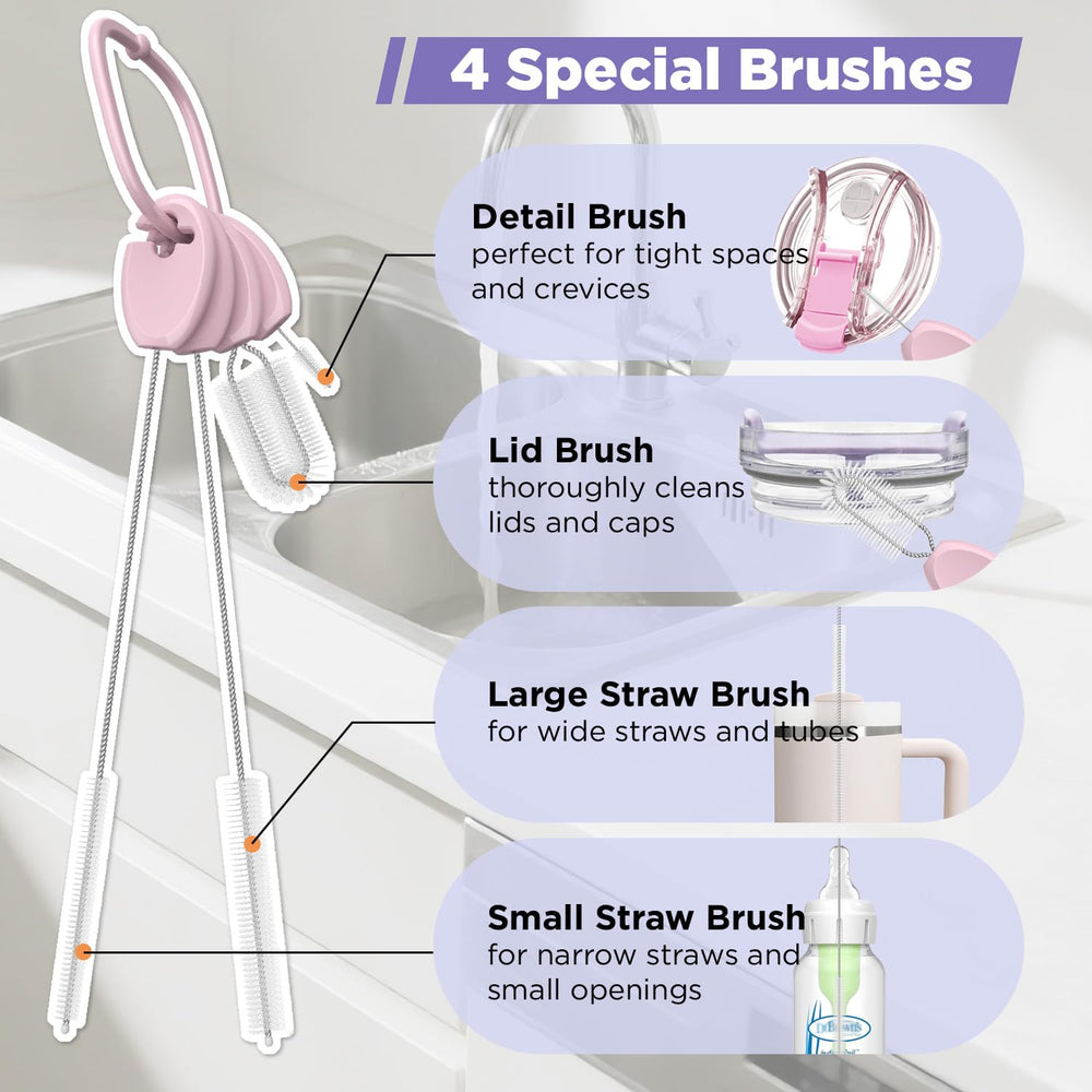 AnOis7ter straw cleaner lid brush cleans cup lids without scratching