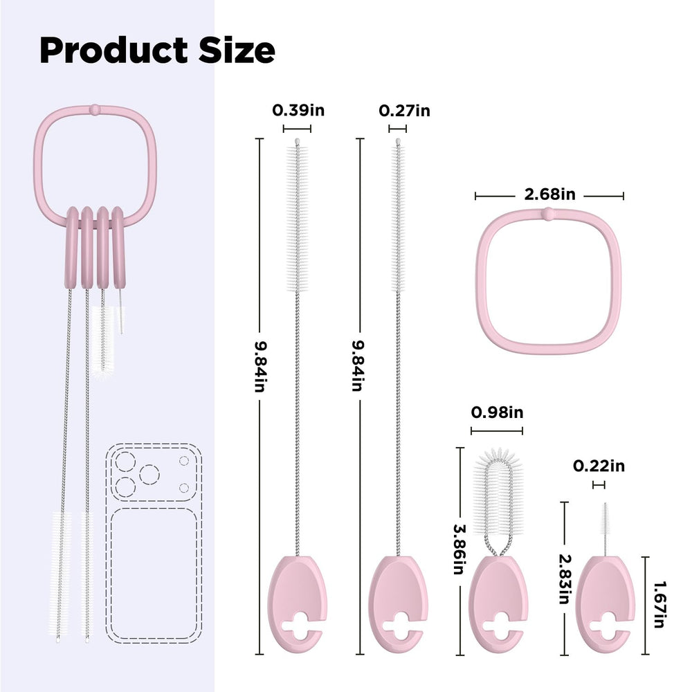 AnOis7ter straw cleaner stand hanging ring stores brushes to dry