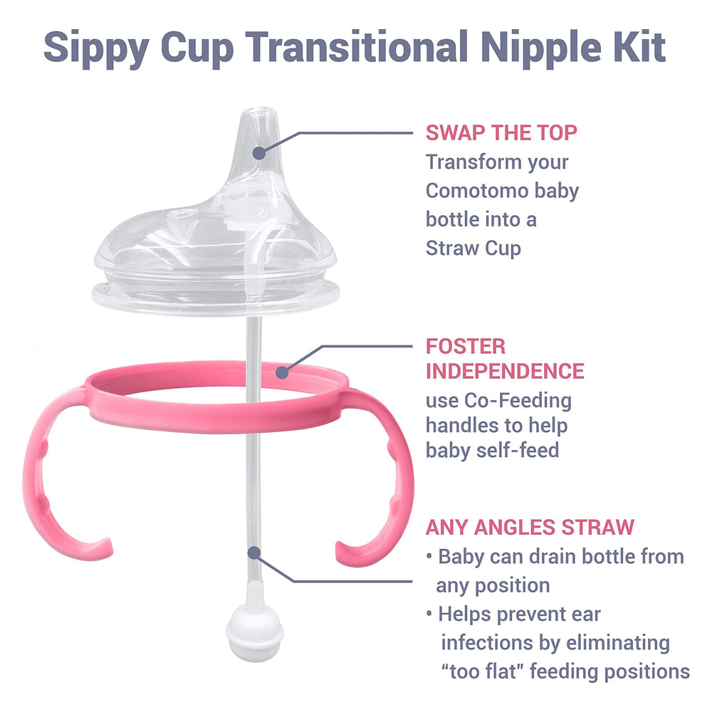 Anpei sippy cup pink weighted straws facilitate steady sipping during learning