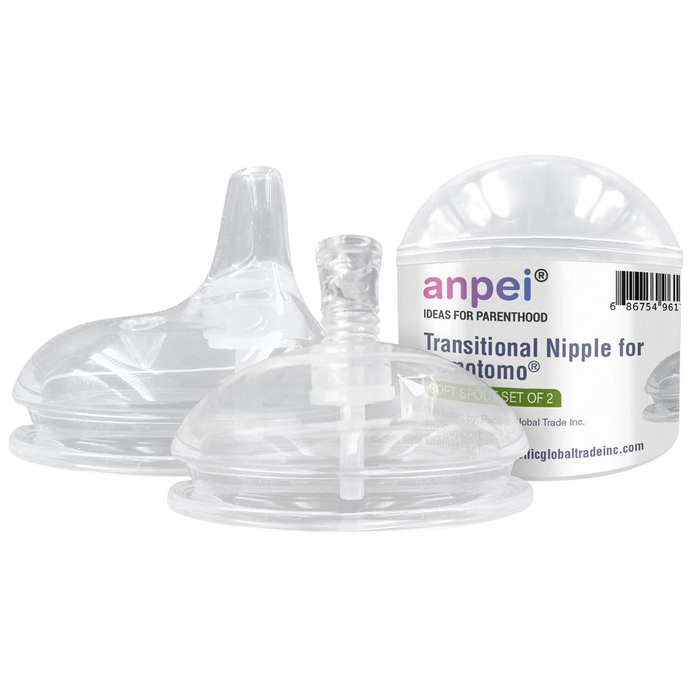 ANPEI soft-spout nipple for 5 oz and 8 oz bottles supports a smooth feeding transition