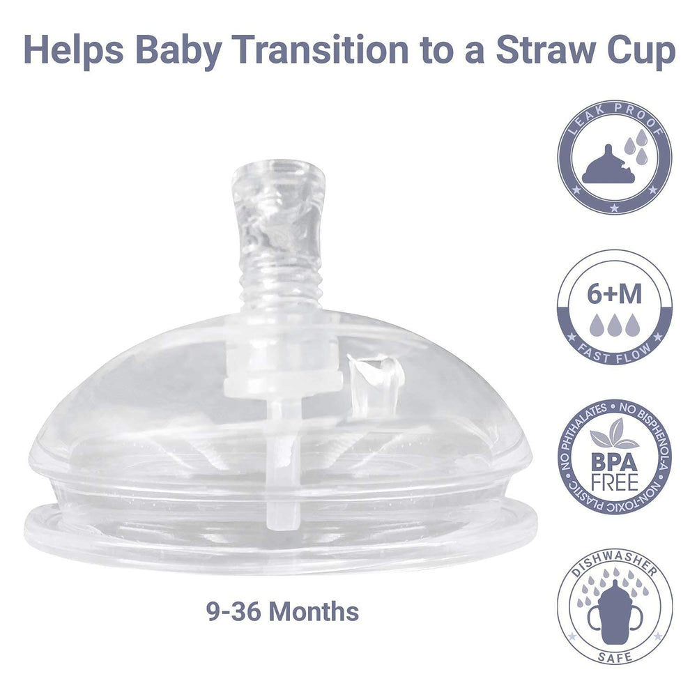 ANPEI straw cup nipple set dishwasher-safe silicone for easy cleaning