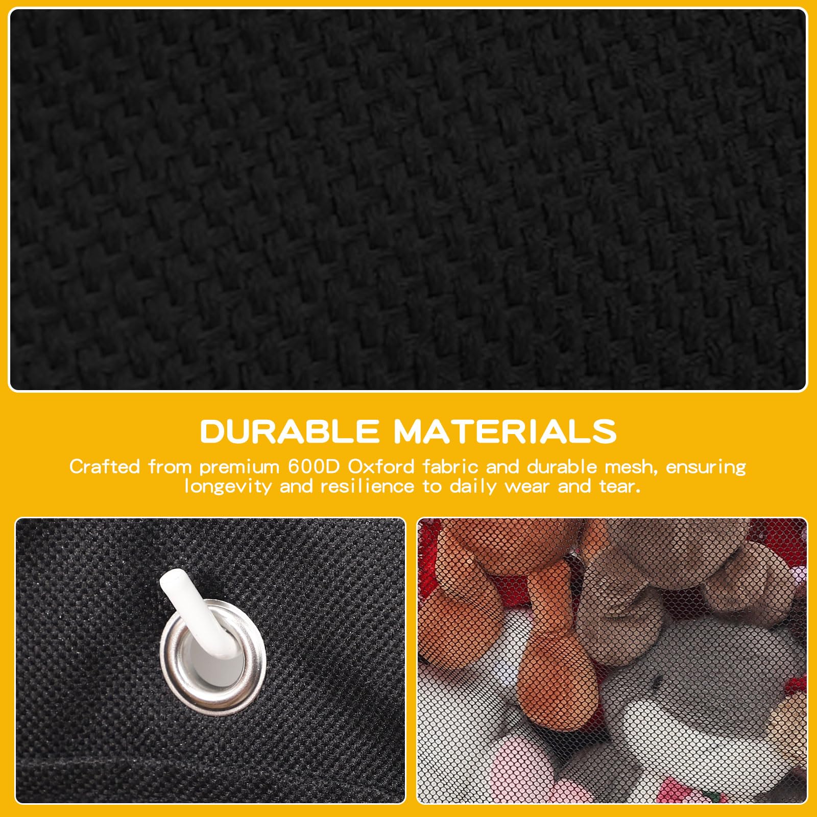 ANROYE durable 600D Oxford fabric for long-lasting toy storage.