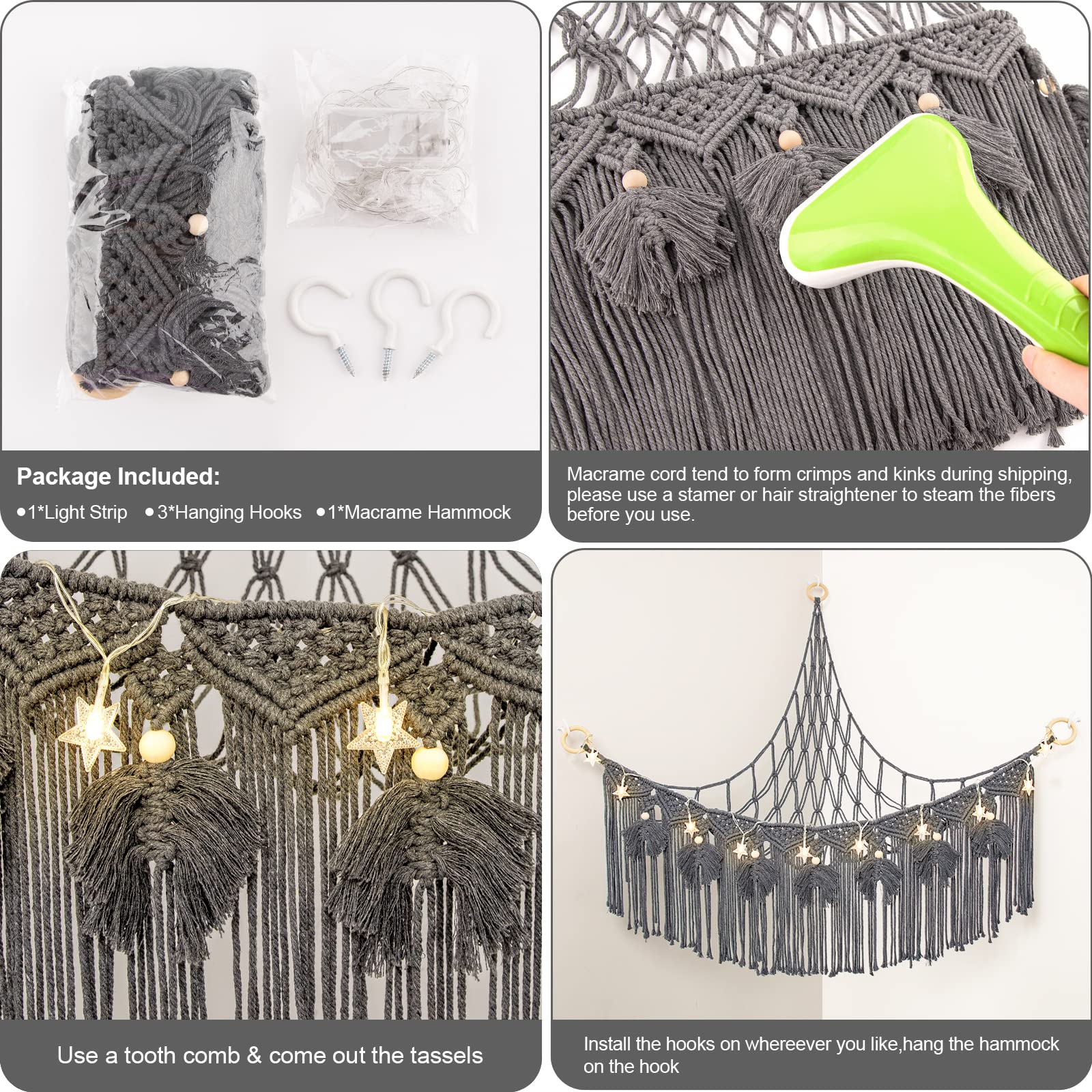 ANROYE gift idea macrame toy hammock for baby showers or housewarmings