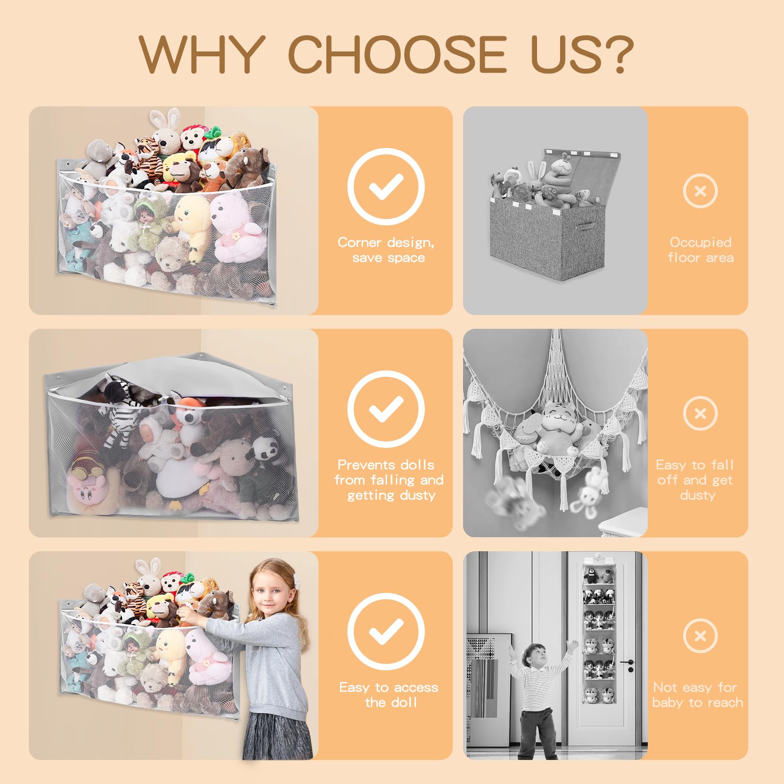 ANROYE kid-friendly design allows kids to reach and tidy