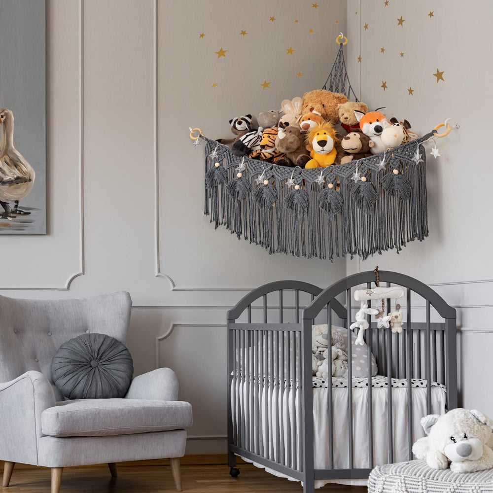 ANROYE nursery wall hanging displays plushies while saving space