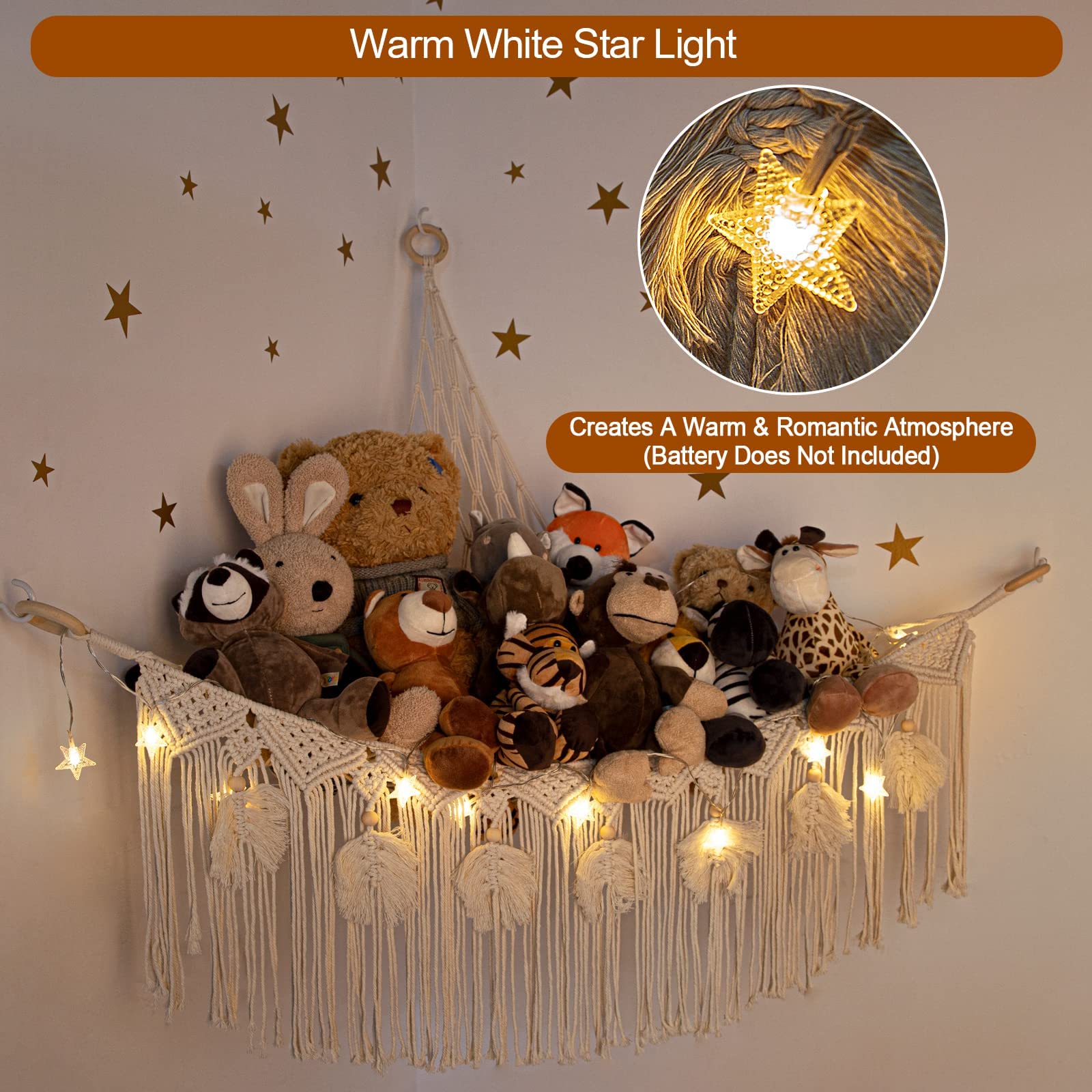 ANROYE nursery wall hanging organizer shows space-saving design for plushies