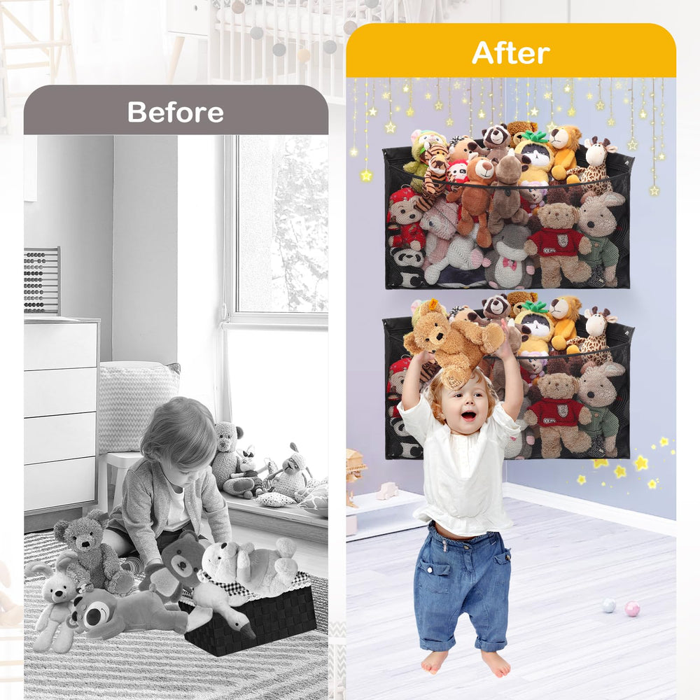 ANROYE removable zipper lid protects stuffed animals from dust.