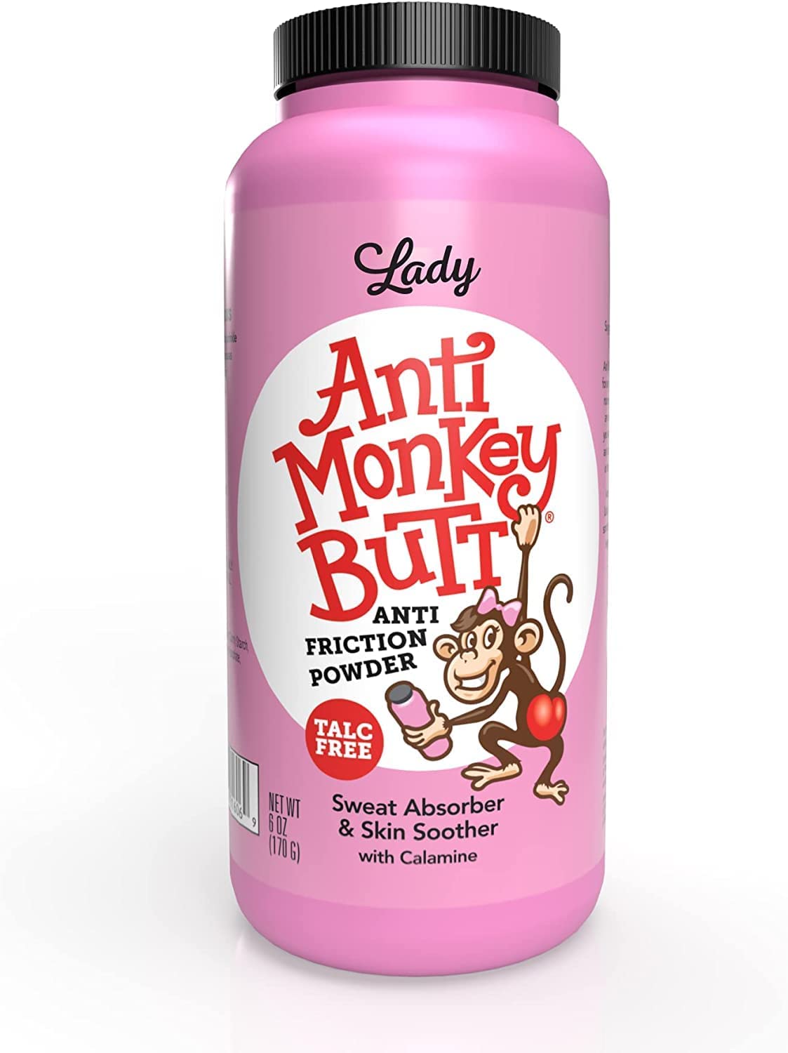 Anti Monkey Butt Lady Powder with brush/puff shows convenient on-the-go touch-ups