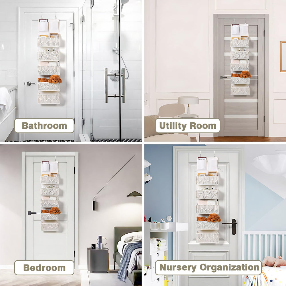 ANTIS'S HOME baby items neatly stored in large woven pockets.