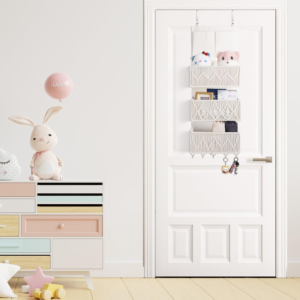 ANTIS'S HOME back-of-door storage complements beige decor and saves space