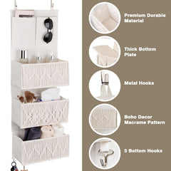 ANTIS'S HOME boho macrame door organizer adds bedroom storage with style