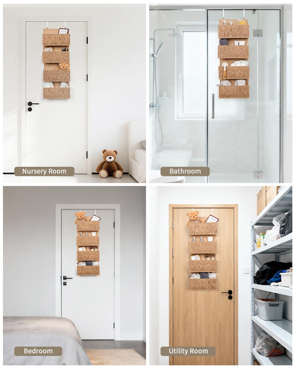 ANTIS'S HOME door organizer with PE board pockets keeps shape for easy access.